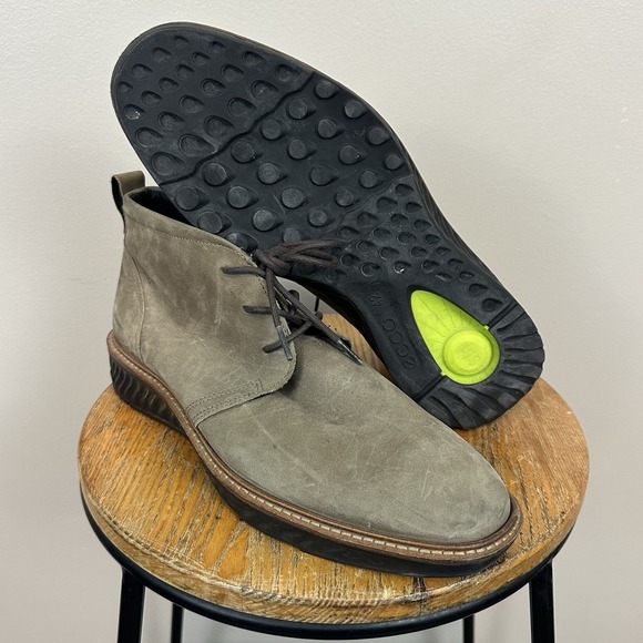 Ecco Beige Brown Goretex GRTX Chukka Lace Up Booots Mens 8.5 EU 42 Read - Picture 1 of 12